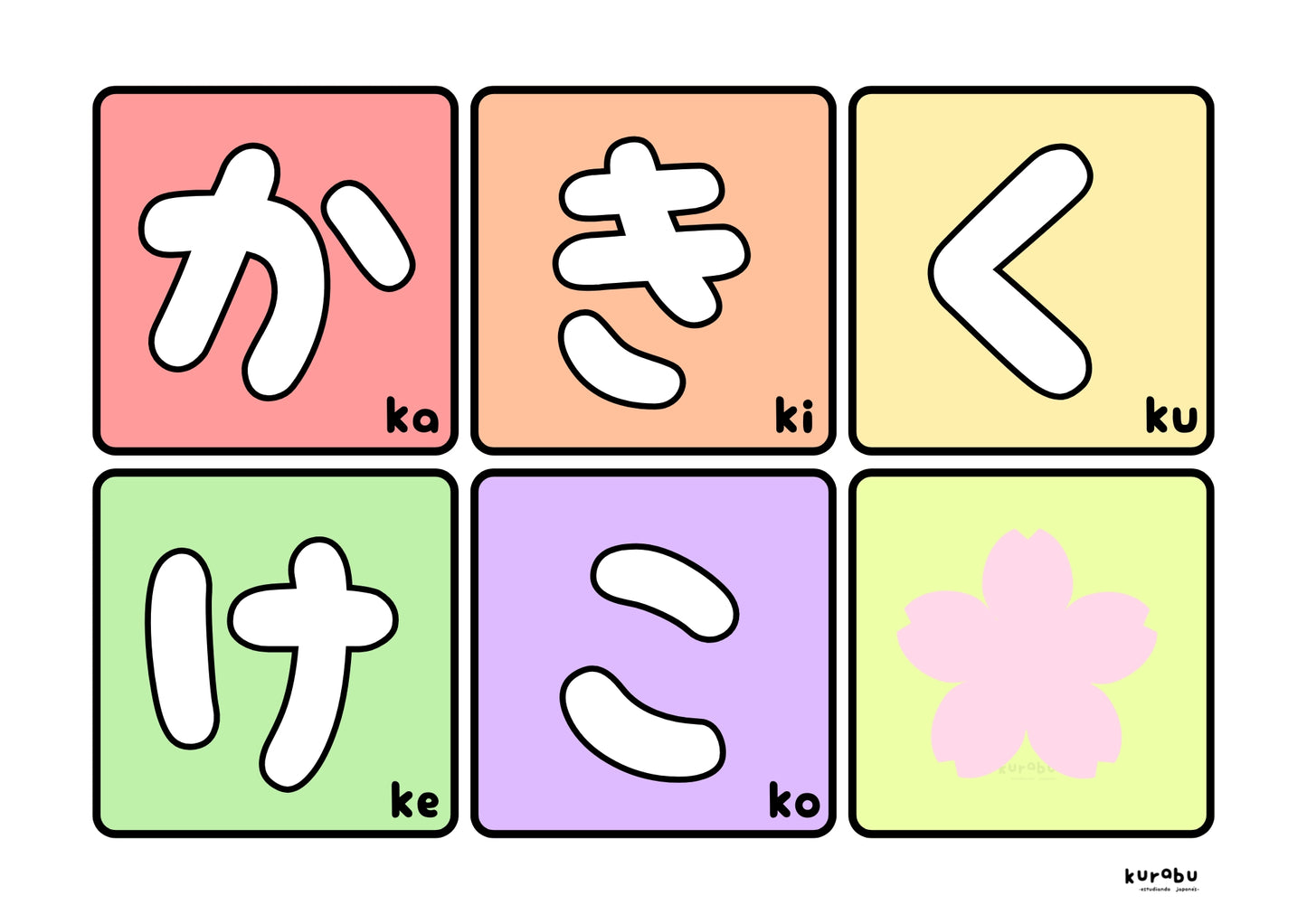 FLASHCARDS PARA COLOREAR DE HIRAGANA Y KATAKANA