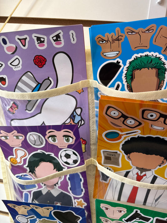 Planillas de stickers ROMPECABEZAS de personajes