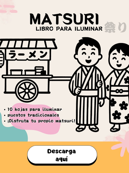 MATSURI NURIE | 10 ilustraciones para colorear Japón